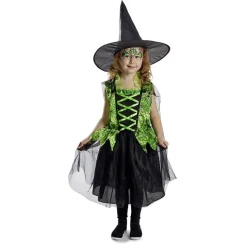 Déguisement enfant Halloween sorcière robe chapeau noir vert 4/6ans < Gifi Discount