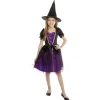 Déguisement enfant Halloween sorcière noir et violet 11/14 ans