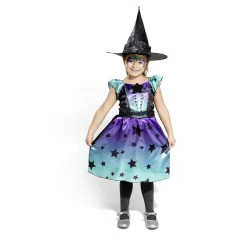 Déguisement enfant Halloween sorcière robe noir bleu violet 4/6 ans < Gifi Best