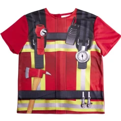 Déguisement enfant pompier avec t-shirt rouge (4/6ans ou 7/10)
