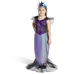 Déguisement enfant sirène robe et serre-tête noir et violet 7/10ans < Gifi