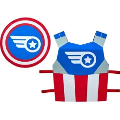 Déguisement enfant super héro armure et bouclier bleu rouge < Gifi Discount