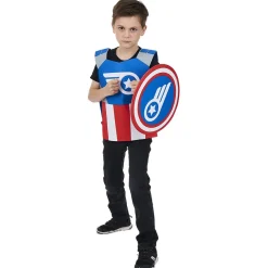 Déguisement enfant super héro armure et bouclier bleu rouge < Gifi Discount