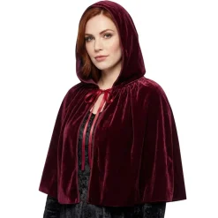 Déguisement femme Halloween cape avec capuche velours taille unique (2 modèles)