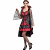 Déguisement femme vampire Halloween rouge noir taille M < Gifi Best