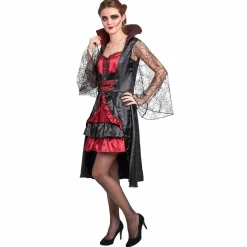 Déguisement femme vampire Halloween rouge noir taille M < Gifi Best