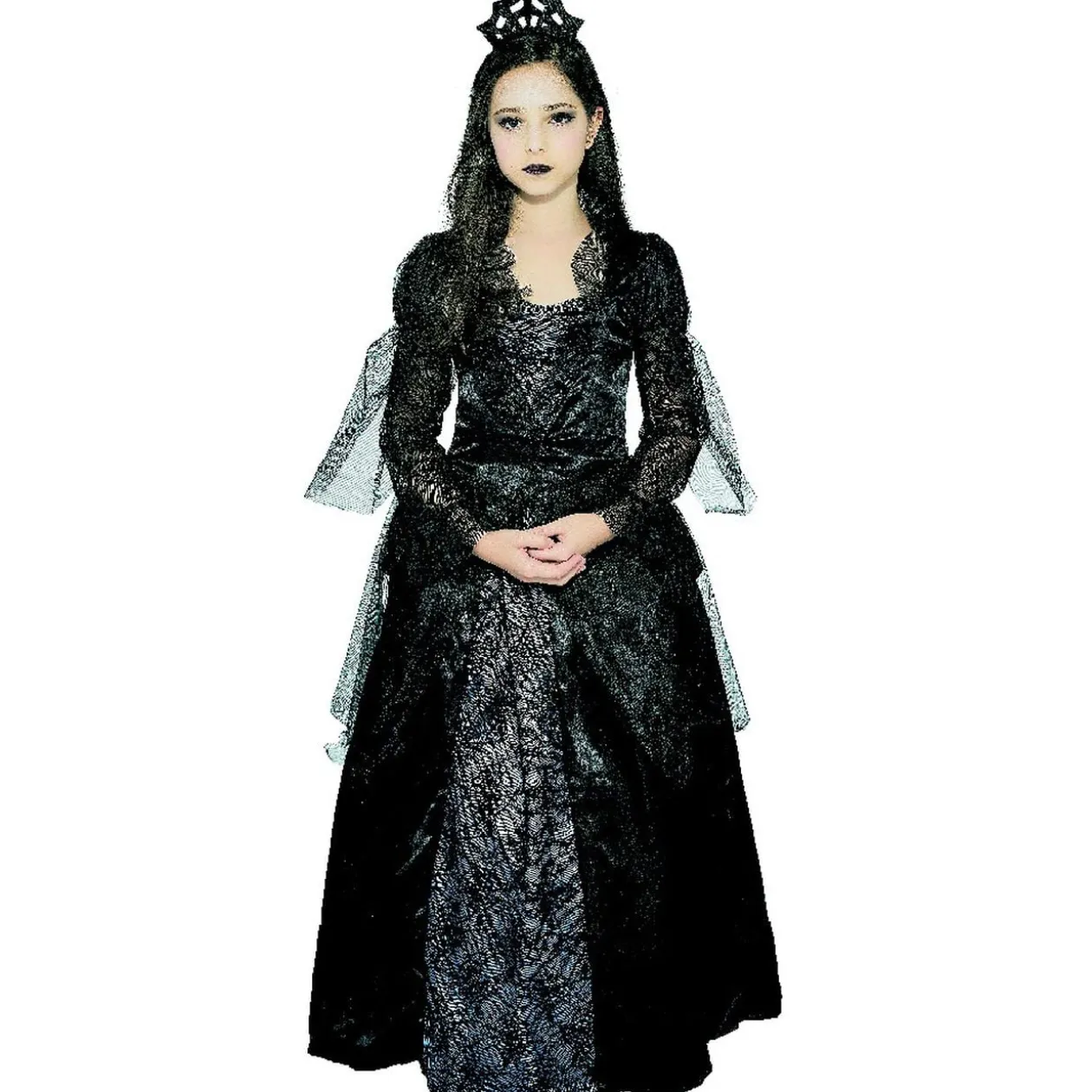 Déguisement fille reine noire Halloween 7/10 ans