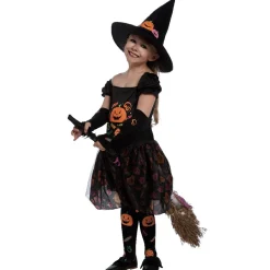 Déguisement fille sorcière citrouille Halloween 3/4 ans