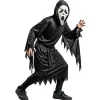 Déguisement Halloween avec masque enfant Scream Ghostface polyester noir 12/14 ans