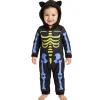 Déguisement Halloween bébé squelette mignon combinaison noire 6/12 mois