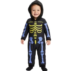 Déguisement Halloween bébé squelette mignon combinaison noire 6/12 mois