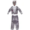 Déguisement Halloween enfant loup garou 3 pièces polyester gris 7/10ans
