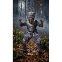Déguisement Halloween enfant loup garou 3 pièces polyester gris 7/10ans