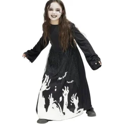 Déguisement Halloween enfant phosphorescent sorcière robe 7/10ans