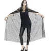 Déguisement Halloween femme Spirit cape dentelle tête de mort noir L150cm