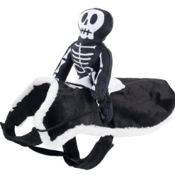 Déguisement pour chien squelette noir et blanc S/M 30x45H2,5cm