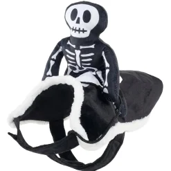 Déguisement pour chien squelette noir et blanc S/M 30x45H2,5cm