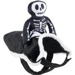 Déguisement pour chien squelette noir et blanc S/M 30x45H2,5cm