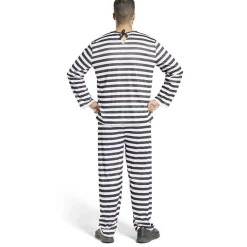Déguisement prisonnier adulte rayé noir blanc - Taille S < Gifi Online