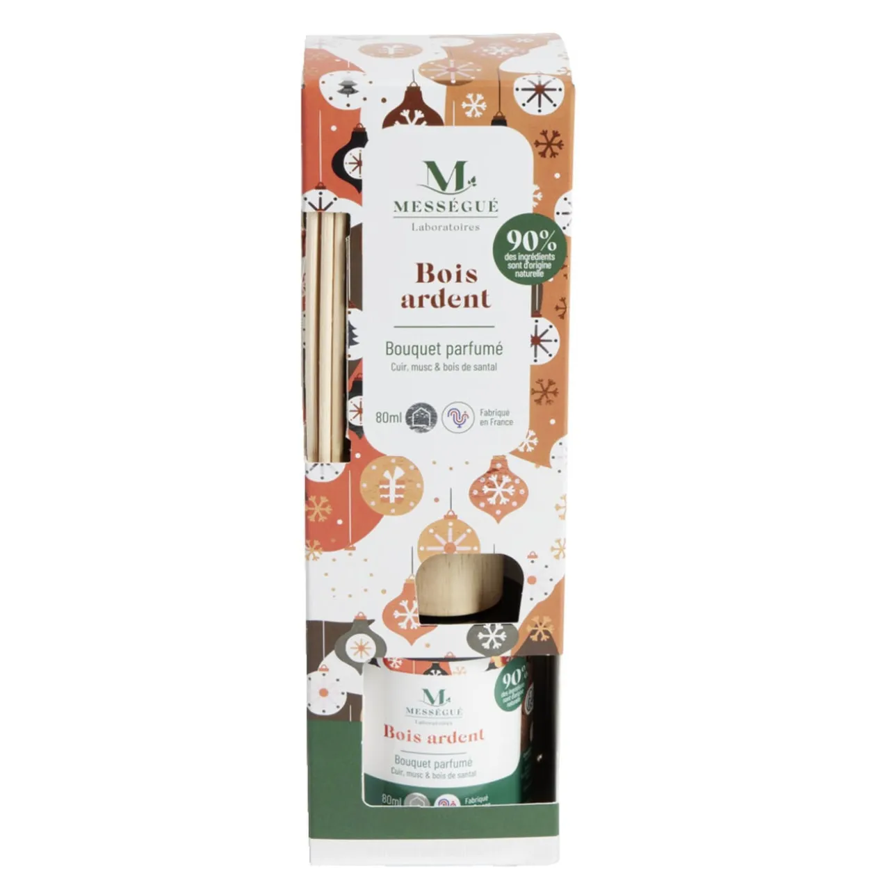 Diffuseur à bâtonnets 80ml Mességué bouquet parfumé bois ardent