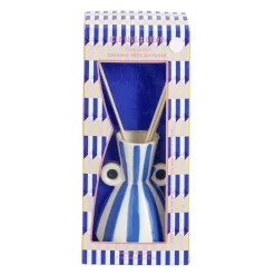 Diffuseur de parfum à bâtonnets 100ml céramique rayures Ø9,5×H15,5cm (2 modèles)
