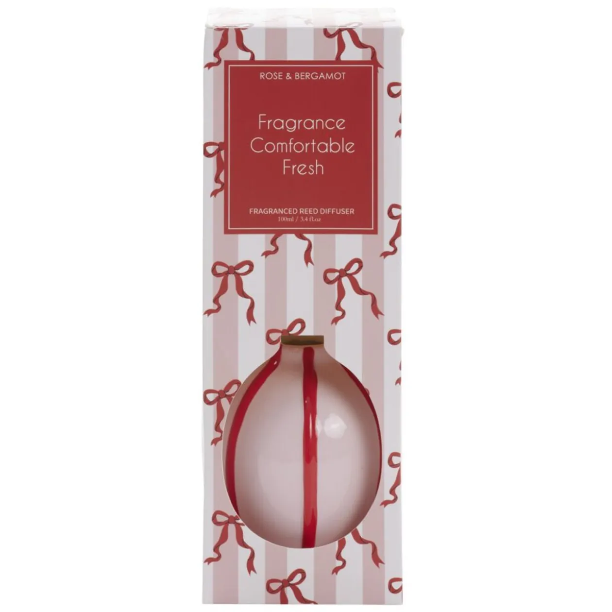 Diffuseur en grès motifs noeuds senteur rose et bergamote 100ml