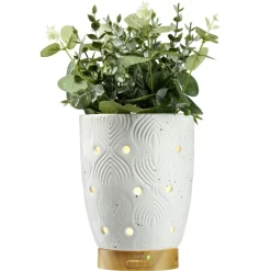 Diffuseur huiles essentielles Mességué Yarra blanc support plante 5V Ø11,5xH22cm < Gifi New
