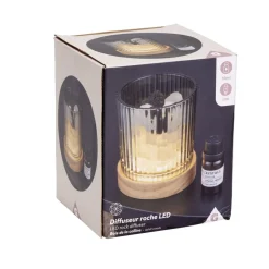 Diffuseur roche LED base bois avec 1 huile essentielle - 2 modèles < Gifi Best