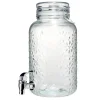 Distributeur à boisson 4L en verre motif fleur en relief transparent Ø16xH29cm