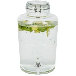 Distributeur de boisson en verre transparent avec robinet 8L - H36,5cm