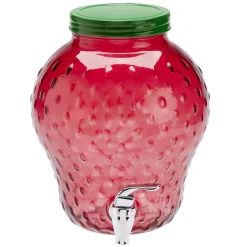 Distributeur de boisson en verre 3,7L forme fraise rouge 22x20xH24cm < Gifi Clearance