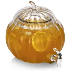 Distributeur de boisson forme citrouille en verre transparent 6 L