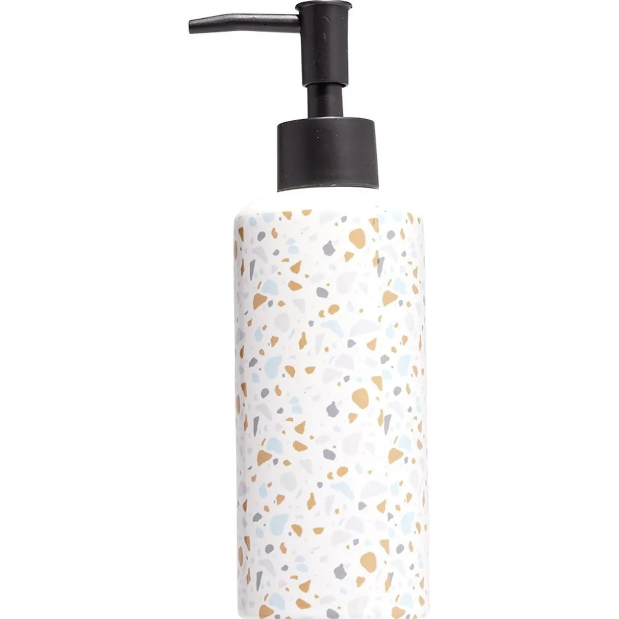 Distributeur de savon céramique motif terrazzo Ø6xH15cm