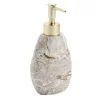 Distributeur de savon effet pierre plastique gris et marron 8,5xH18cm