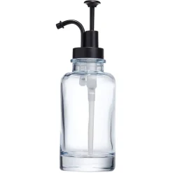 Distributeur de savon en verre transparent bleu Ø7xH21cm