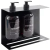 Distributeur de savon mural métal avec 2 flacons plastique 500ml noir 25x9xH22cm < Gifi Best