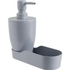 Distributeur de savon plastique avec socle 17,5x8,5xH17cm (2 modèles blanc ou gris) < Gifi Clearance