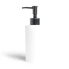 Distributeur de savon à pompe Ø6,8x18,5cm plastique noir et blanc