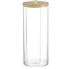 Distributeur disque de coton en plastique et bambou Ø7xH17cm < Gifi