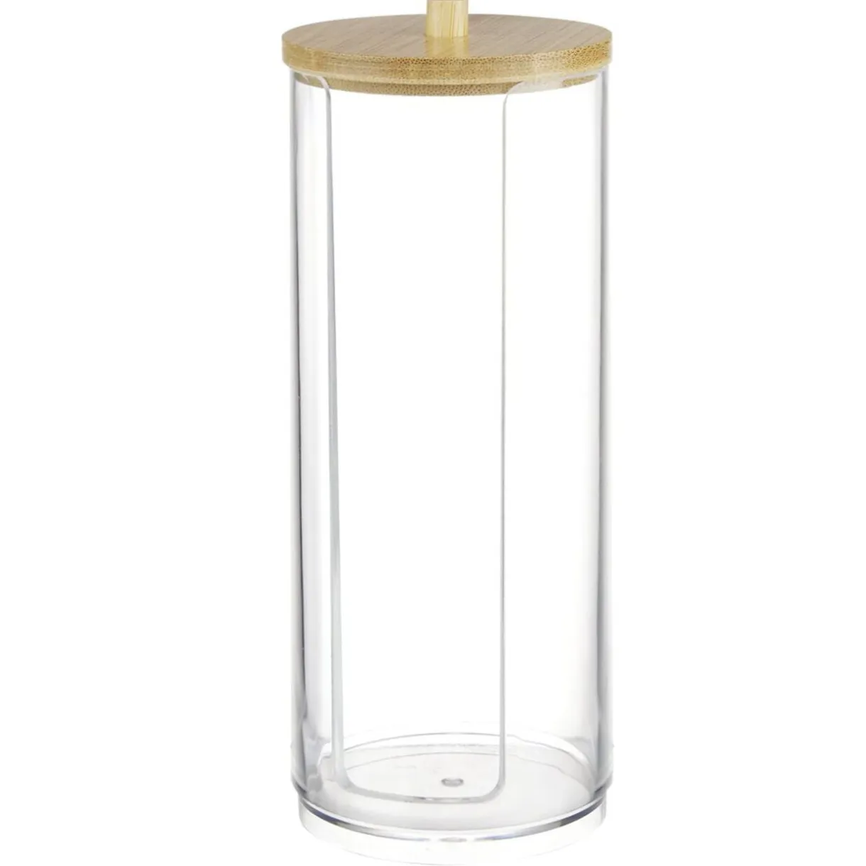 Distributeur disque de coton en plastique et bambou Ø7xH17cm < Gifi