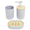Distributeur savon avec gobelet et porte savon plastique 14x9xH20cm
