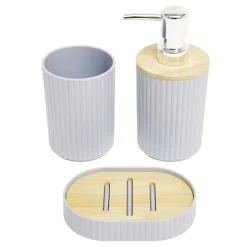 Distributeur savon avec gobelet et porte savon plastique 14x9xH20cm