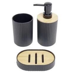 Distributeur savon avec gobelet et porte savon plastique 14x9xH20cm