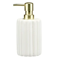 Distributeur à savon façon cannelé grès blanc Ø8xH17,5cm < Gifi Hot