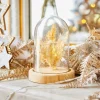 Dôme lumineux à poser fleur pailletée dorée Ø9xH11cm < Gifi Outlet