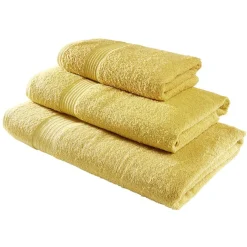 Drap de bain maxi 90x150cm coton jaune ocre