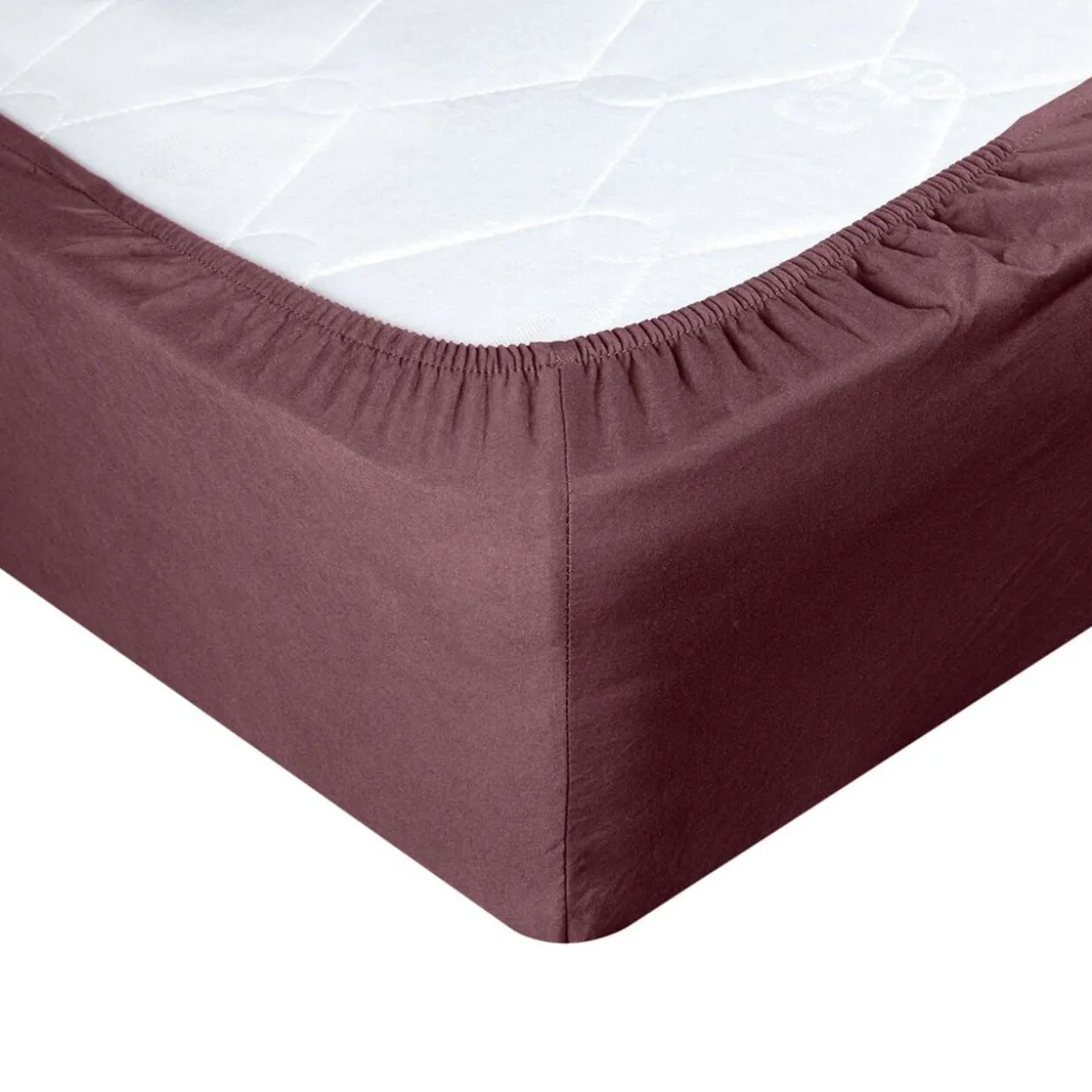 Drap-housse 2 personnes microfibre uni 140x200cm (4 modèles)