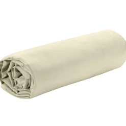 Drap housse 2 personnes 160x200cm polyester uni beige