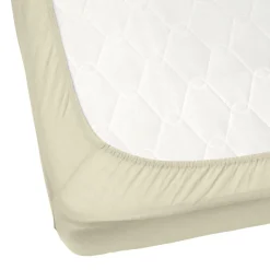 Drap housse 2 personnes 160x200cm polyester uni beige