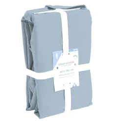 Drap housse 90x190cm 100% coton bleu chiné